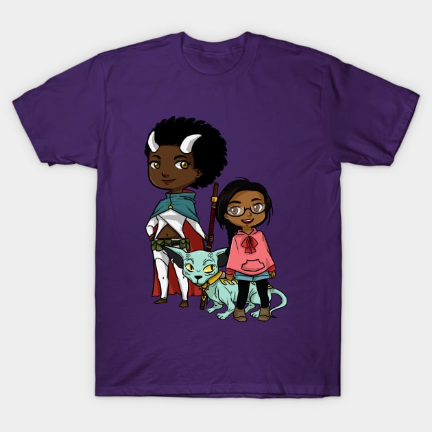 Saga - Gwendolyn, Sophie and Lying Cat T-Shirt by artsy_alice